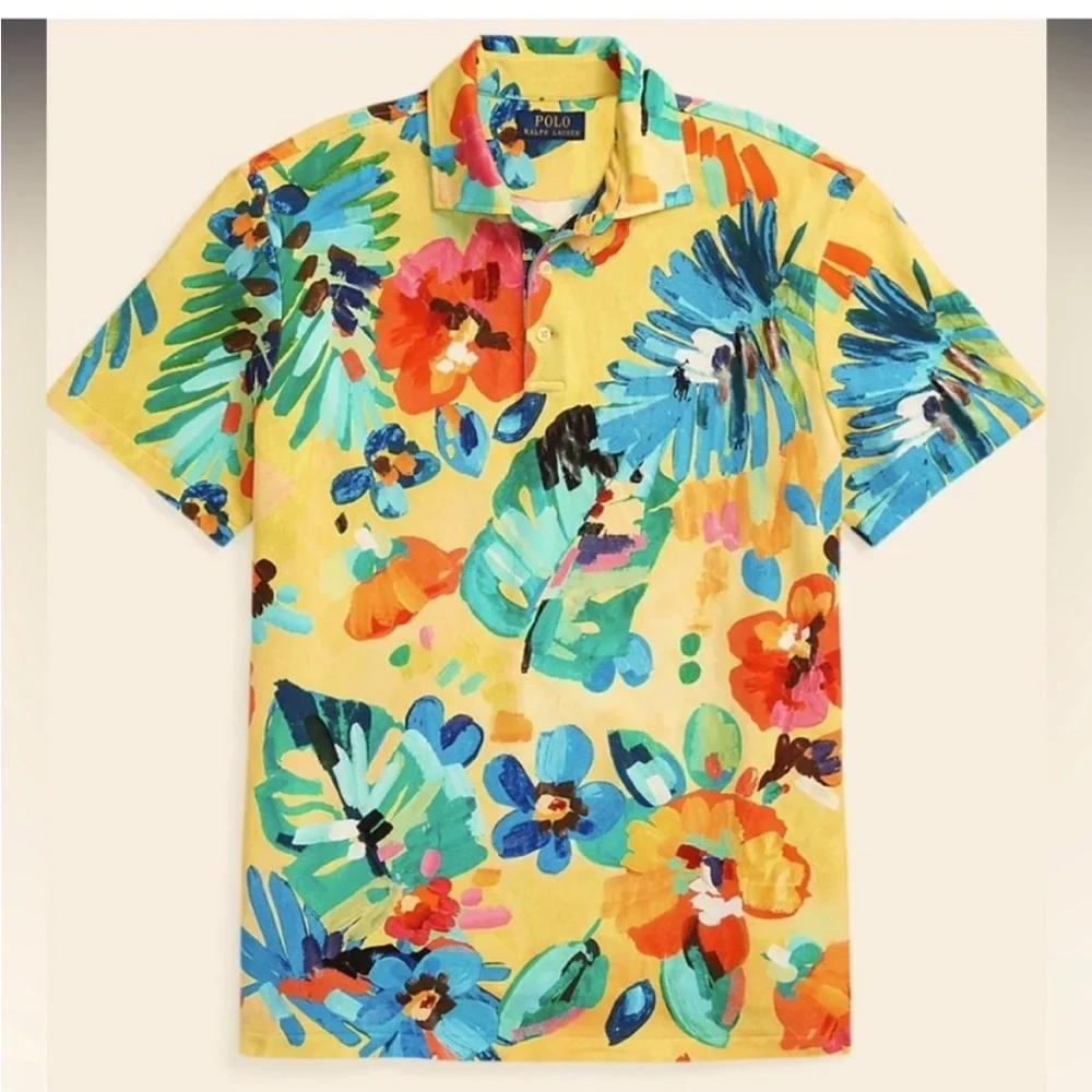 NWT Polo Ralph Lauren Classic Fit Floral Mesh Polo Shirt